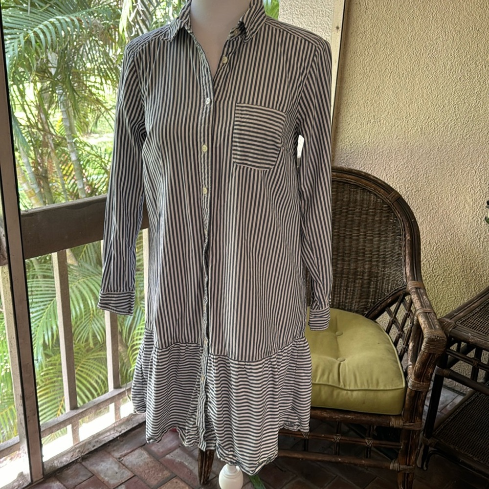 Loft Petites‎ Striped Button Down Dress
